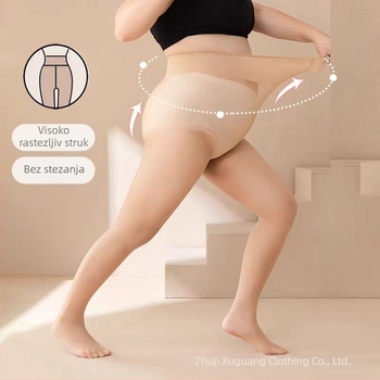 Crne ženske pantyhose u plus veličini, otporne na uvlačenje, udoban pristajanje, tanke ljetne pantyhose, efekt sužavanja