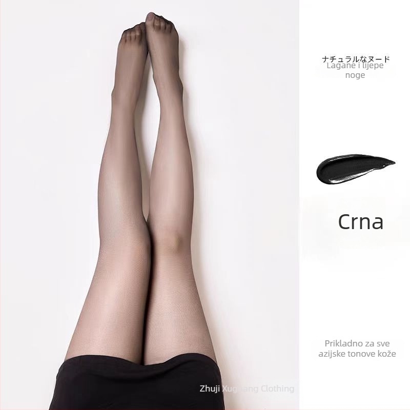 Crne ženske pantyhose u plus veličini, otporne na uvlačenje, udoban pristajanje, tanke ljetne pantyhose, efekt sužavanja