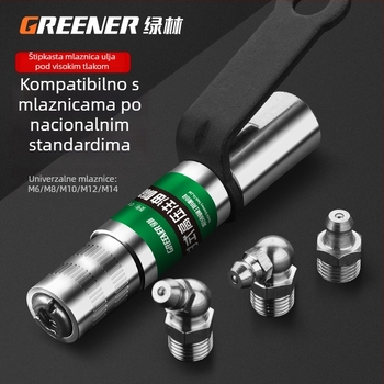 Green Forest visokotlačna pištolj za mazivo – ručni tip s kopčom, samouzključavajuća pneumatska glava, komplet za punjenje