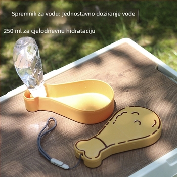 Prijenosna posuda za vodu za pse za vanjsku upotrebu, oblik dizajna u obliku pileće noge
