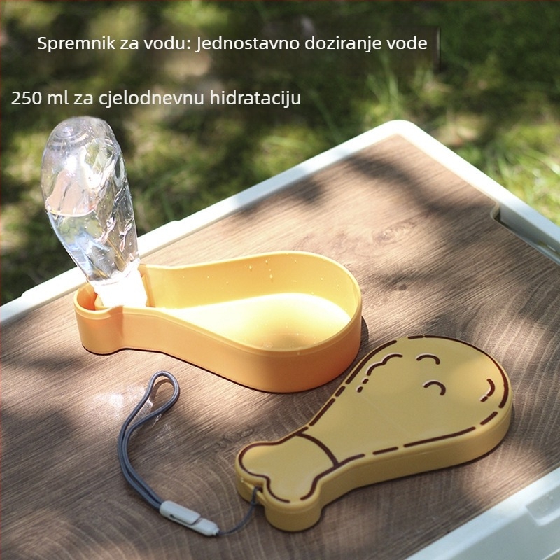 Prijenosna posuda za vodu za pse za vanjsku upotrebu, oblik dizajna u obliku pileće noge