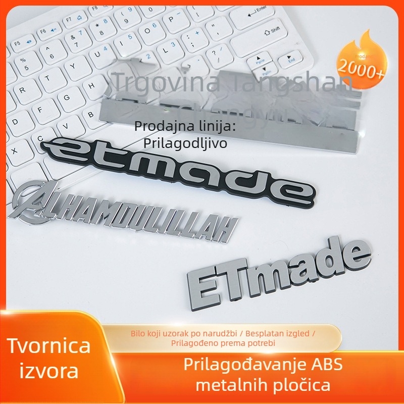 ABS plastični automobilni znak s 3D brojevima, elektroplatinirani logo, stražnji znak, dvodijelni metalni znak, prilagođeno nacrtima