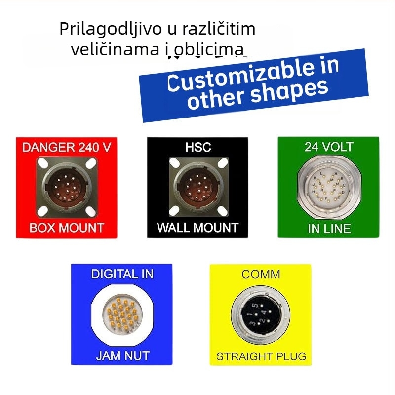 UV-otiskane aluminijske pločice, oznake prekidača i nehrđajuće čelične pločice za električnu i mehaničku opremu te kućanske uređaje
