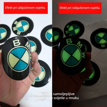 3D svjetleći automobilni emblem naljepnica, prozirna PU samoljepljiva naljepnica s epoksi smolom, prilagodljivo