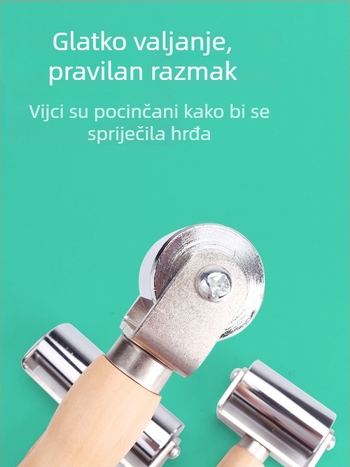 Drveni ručni valjak za kožu s lisom za izravnavanje i lijepljenje kože
