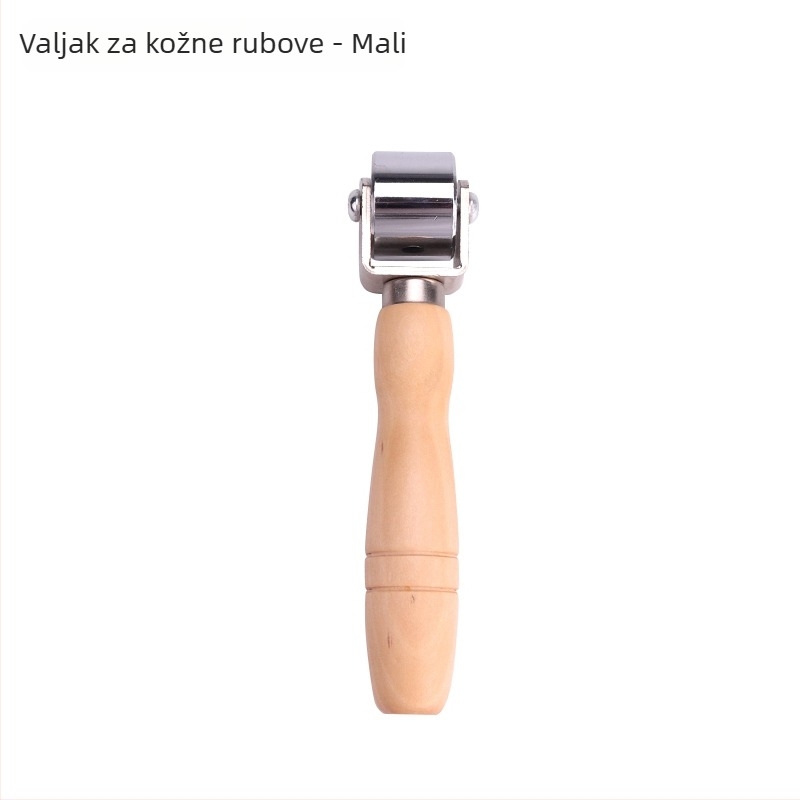 Drveni ručni valjak za kožu s lisom za izravnavanje i lijepljenje kože