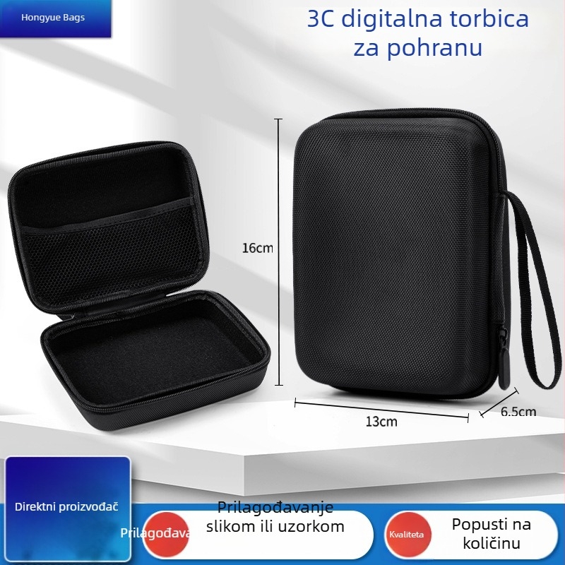 3C digitalna EVA torbica za pohranu elektroničkih uređaja, Oxford tkanina futrola za vanjski tvrdi disk, slušalice i powerbank