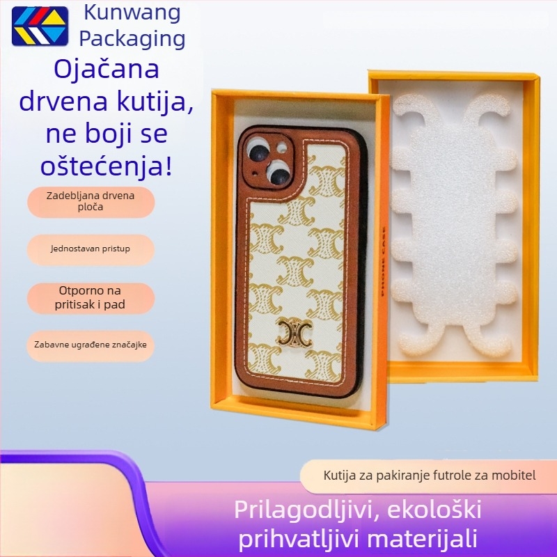 Prilagodljiva zidna kutija za ambalažu kućišta za mobitel sa prozorom, prozirno pakiranje, blister bez, kutija s poklopcem i dnom, kompatibilno s Apple