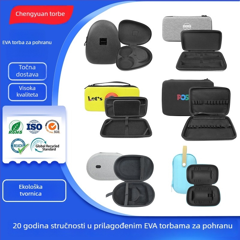 EVA tvrdi kufer za slušalice s zatvaračem i 3C digitalni organizator