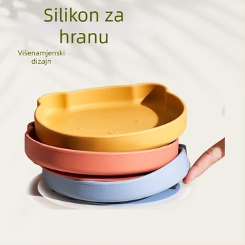 Silikonska posuda za psa u obliku medvjeda, prehrambene kvalitete, ekološka, višenamjenska posuda s usisnom