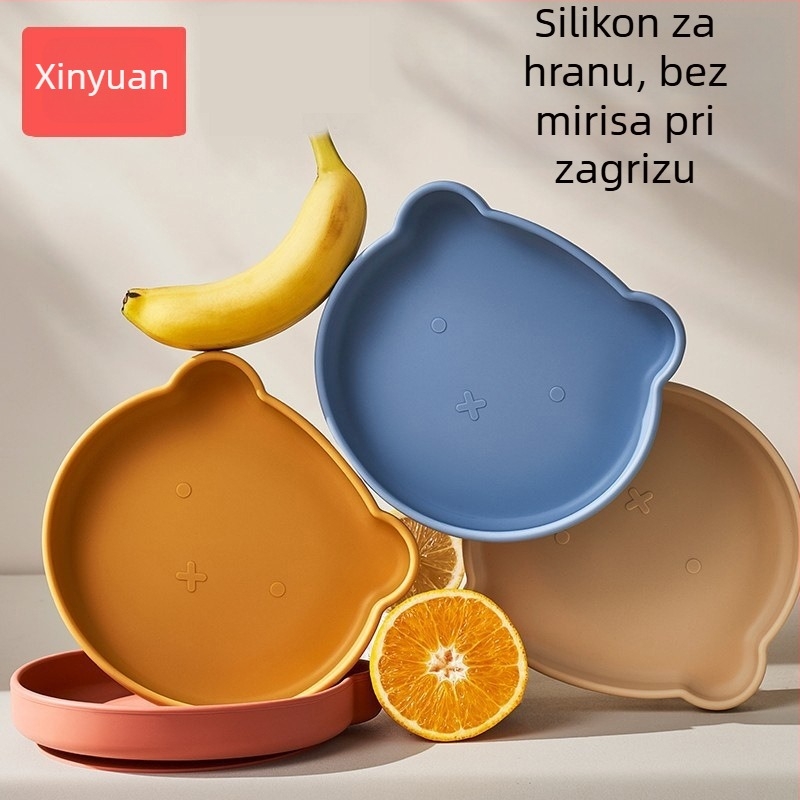 Silikonska posuda za psa u obliku medvjeda, prehrambene kvalitete, ekološka, višenamjenska posuda s usisnom