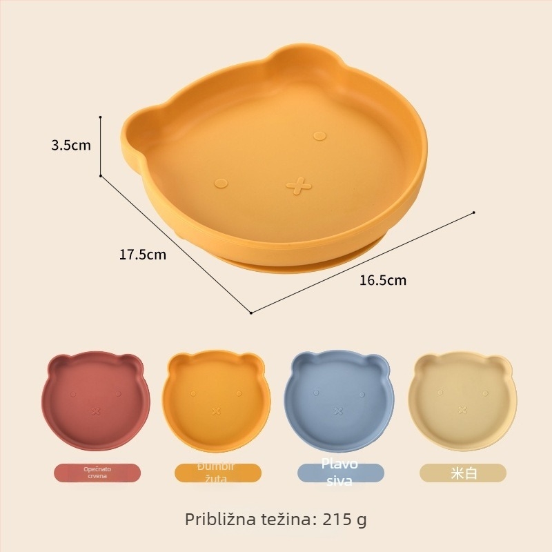 Silikonska posuda za psa u obliku medvjeda, prehrambene kvalitete, ekološka, višenamjenska posuda s usisnom