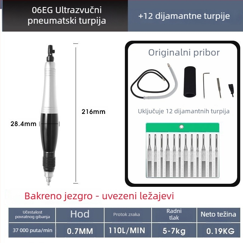 Ultrazvučna pneumatska datoteka brusilica za kalupe, pneumatski pogon pogonjena polirna mašina, datoteka za rubove, recipročna polirna mašina