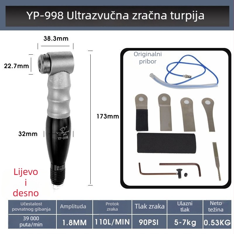 Ultrazvučna pneumatska datoteka brusilica za kalupe, pneumatski pogon pogonjena polirna mašina, datoteka za rubove, recipročna polirna mašina