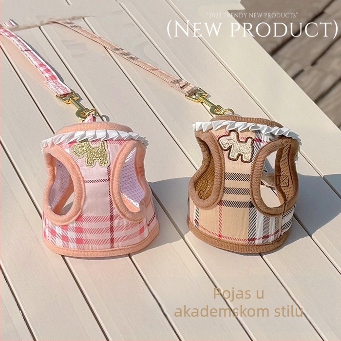 Harness i kaiš za kućne ljubimce u Preppy stilu za male pse