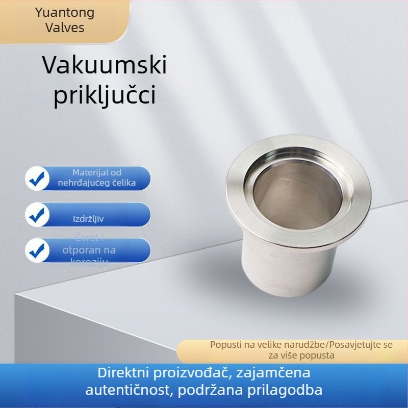KF vakuumski spoj od 304 nehrđajućeg čelika, zavareni spoj s prirubom, brza ugradnja, stezna sklopka, ogledni završetak KF16 25 40