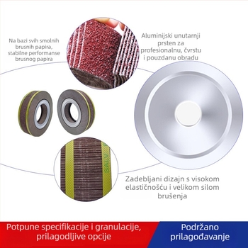 Flap kotač za uklanjanje šupljih oštrica lima – protiv crnjenja, bez izgaranja i bez otpada zrncà; Ø250 mm vanjski, unutarnji Ø16 mm, debljina 25–60 mm, smeđi aluminijski oksid
