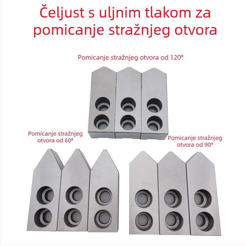 Hidraulijska meka čeljust s tri čeljusti, nestandardna, produžena, za skľučovadlo tokar, 6/8/10 inča