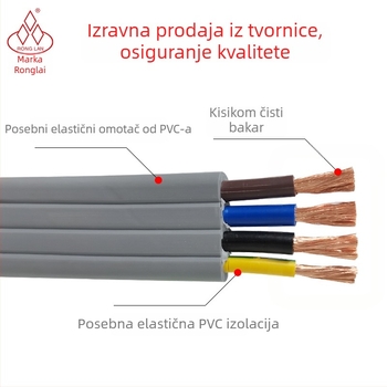 Ravan kabel s vodilicom lanca za dizalice, model YFFB2, 3–5 vodiča, presjek 6/16/35/70 mm²