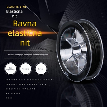 0,4 mm plosnati elastični užet crne boje, za nevidljive produženje kose i narukvice s perlicama