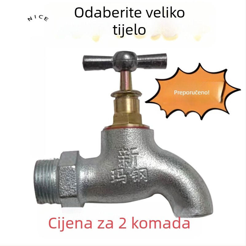 Lijevna slavina od lijevanog željeza za mop lavu, s sporim otvaranjem, debeli dizajn, otporna na smrzavanje i visoke temperature, za kućnu upotrebu, kompatibilna s priključcima 1/2 in, 3/4 in i 1 in