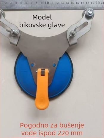 Lokator za otvore pločica s fiksnom usisnom čašom i podesivim pozicionerom – alat za postavljanje pločica