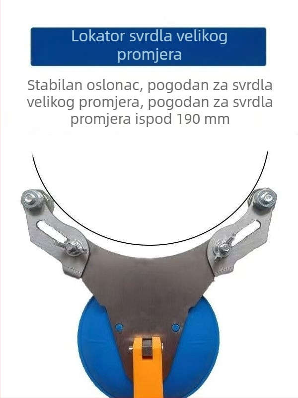 Lokator za otvore pločica s fiksnom usisnom čašom i podesivim pozicionerom – alat za postavljanje pločica