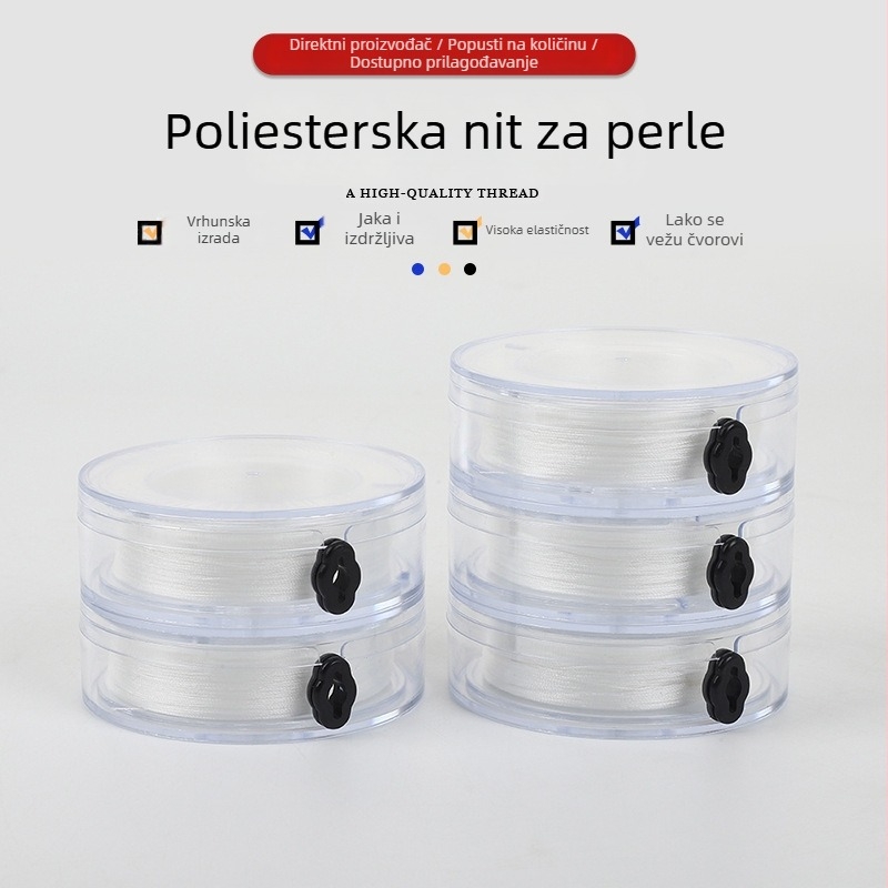 Poliesterska nit za navijanje perli, ultra-tanka, prozirna kutija, za DIY biserne nakit