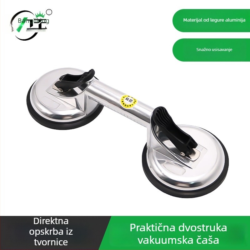 Srebrna staklena vakuumska čašica s dvije kandže – praktičan alat za rukovanje staklom