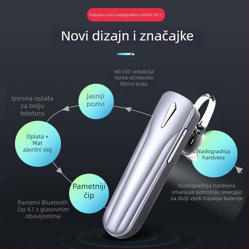 F6 bežične Bluetooth slušalice, držač za uho, mini, privatni model, stereo zvuk, dugotrajna baterija