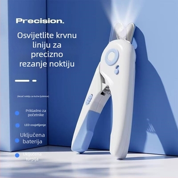 Novi kliješta za nokte kućnih ljubimaca s LED svjetlom, nokti mačaka i psa, škarice za manikuru, polir noktiju