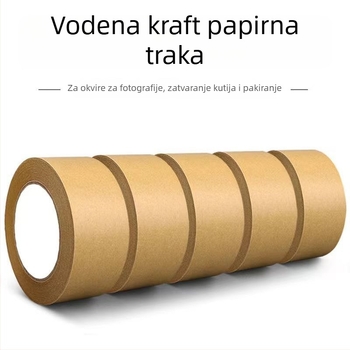Traka od kraft papira otporna na visoke temperature, visoka viskoznost, površina pogodna za pisanje, biološki razgradiva matna samoljepljiva traka za pakiranje, 50mm x 50m, debljina 0,13mm