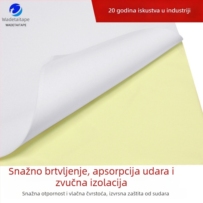Bijela EVA pjena traka, jednostrana ljepiva traka, ublažavanje udara i zvučna izolacija, pjenasti podložak debljine 1–5 mm