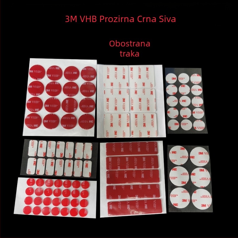 3M VHB akrilna dvostruka ljepiljiva traka otporna na visoke temperature, poliester nositelj, prozirna ljepila s crvenim oslobađajućim filmom, nano bez tragova ljepila