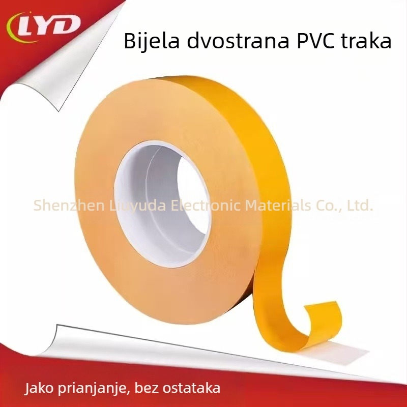mliječnobijela PVC dvostruka ljepiljiva traka, snažna, otporna na visoke temperature, bez ostataka, vodootporna industrijska traka, Crown traka, visoka viskoznost