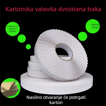 Dvostruka ljepljiva traka za pakiranje s čipkastim rubom i valovitim dizajnom kutije za avion, lako se razreže, nazubljeni rub, visoka adhezija