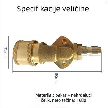 Glava visokotlačne vodene pištol s 1/4 brzim spojem, pet podesivih kutova, mlaznica za brzo spajanje s 5 i 7 stupnjeva
