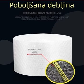 Dvoslojna folija s mjehurićima, debeđi zaštitni materijal za pakiranje, širina 60 cm, duljina 50 m