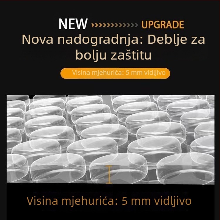 Dvoslojna folija s mjehurićima, debeđi zaštitni materijal za pakiranje, širina 60 cm, duljina 50 m