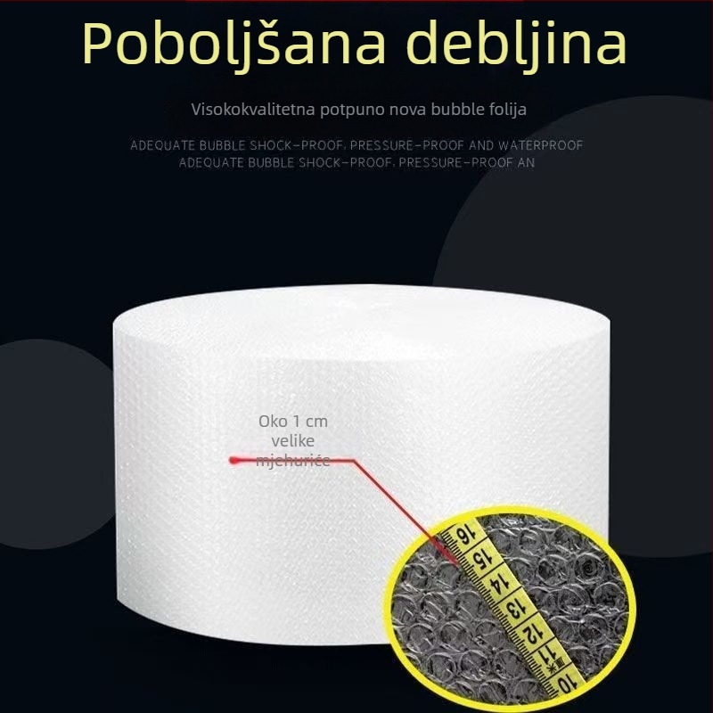 Dvoslojna folija s mjehurićima, debeđi zaštitni materijal za pakiranje, širina 60 cm, duljina 50 m