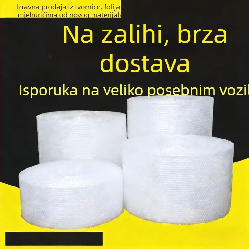 Veliki valjak folije s mjehurićima, debeli jastučić od pjene, ambalažni materijal; širina 30–60 cm, duljina 20–60 m