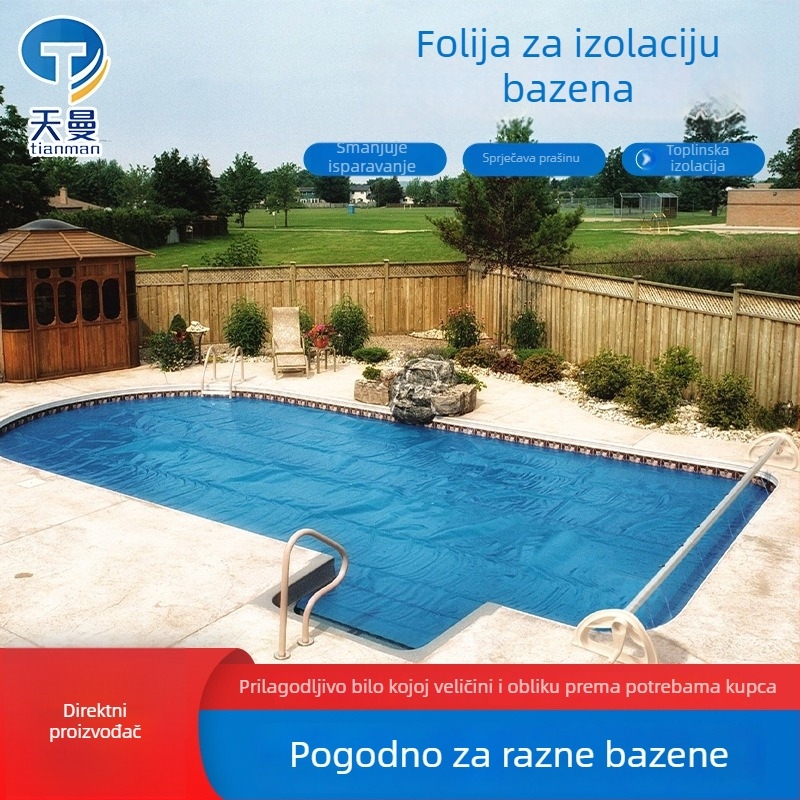 Plava izolacijska folija za bazen s mjehurićima, srednje veličine, širina 3 m