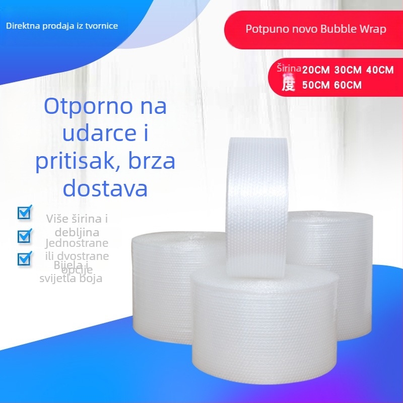 Rolna folija s mjehurićima za pakiranje, širina 50 cm, duljina 55 m, bijela, srednji mjehurići
