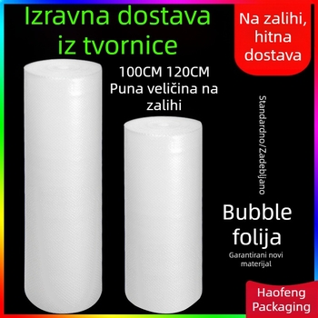 Polietilenski mjehurični film, širina 30 cm, jednoslojni, srednje veličine mjehurići, za pakiranje
