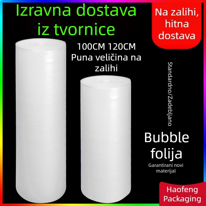 Polietilenski mjehurični film, širina 30 cm, jednoslojni, srednje veličine mjehurići, za pakiranje