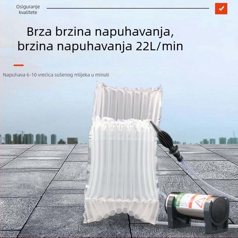 Električna pumpa za zračnu kolonu i navijani materijal kolone zraka; zaštita od udara mjehurićima za pakiranje vina i mlijeka.