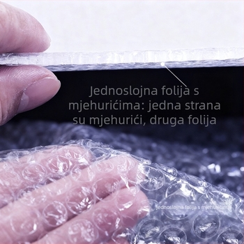 Rolna folija s mjehurićima, srednji mjehurići, 30 cm × 60 m, 80 g/m², prozirni ambalažni materijal za zaštitu od udara