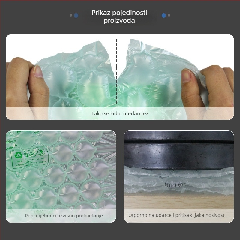 Folija s mjehurićima u obliku tikve za zaštitu pri prijevozu, bijela, širina 40 cm, duljina 450 m, male valovite mjehuriće
