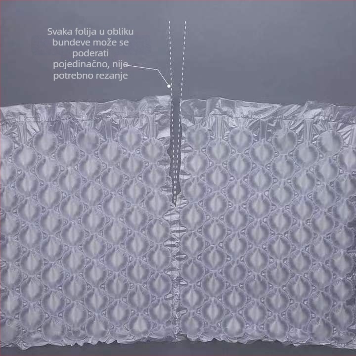 Prilagođena rola folije s mjehurićima i perforiranom trakom za odvajanje, zaštita od udara u pakiranju za e-trgovinu