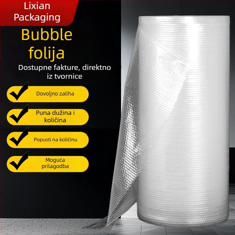 Rolna folije s mjehurićima, širina 50 cm, debeli dvostruki sloj mjehurića, zaštitna folija za pakiranje
